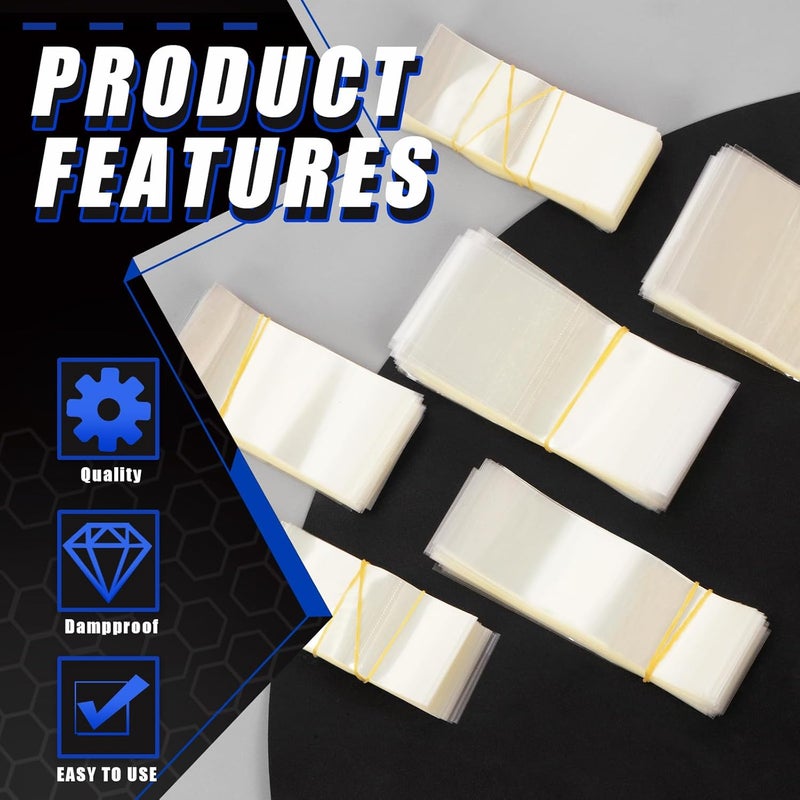 Glarks 900Pcs Clear Heat Shrink Wrap Bands, 6 Sizes Perforated PVC Wrap Bags Multi Sizes Tamper Seal Shrink Bands Heat Shrink Seal Bands Kit for Bottles, Jars, Tubes, Cans and Tins - Image 3